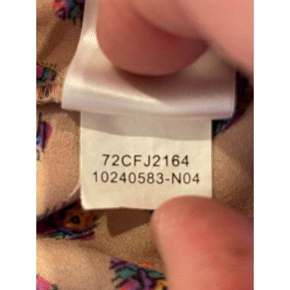 Rachel Rachel Roy Women Patterned Romper Adjustable Straps Front Button Tan SZ L - Picture 8 of 8